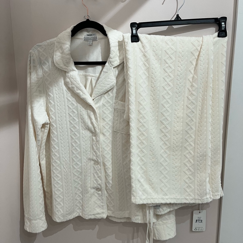 PJ Salvage Cream Textured Pajama Set